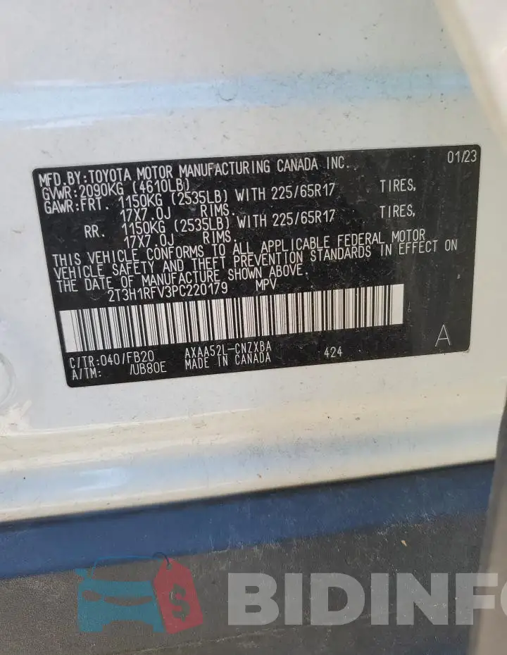 2T3H1RFV3PC220179 Photo# 14