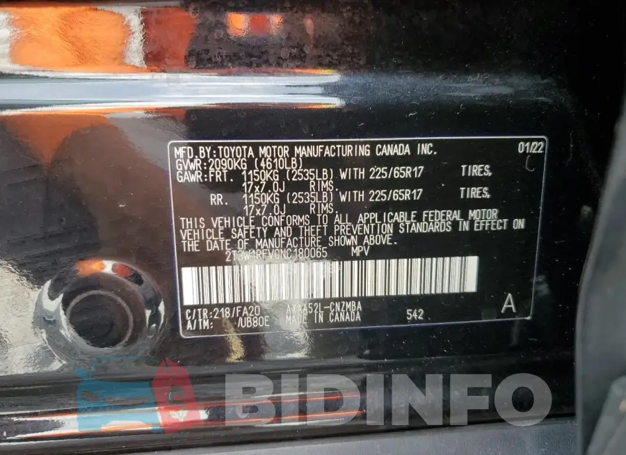2T3W1RFV0NC180065 Photo# 14