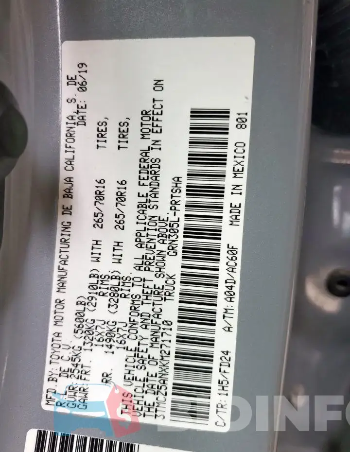 3TMCZ5ANXKM271710 Photo# 12
