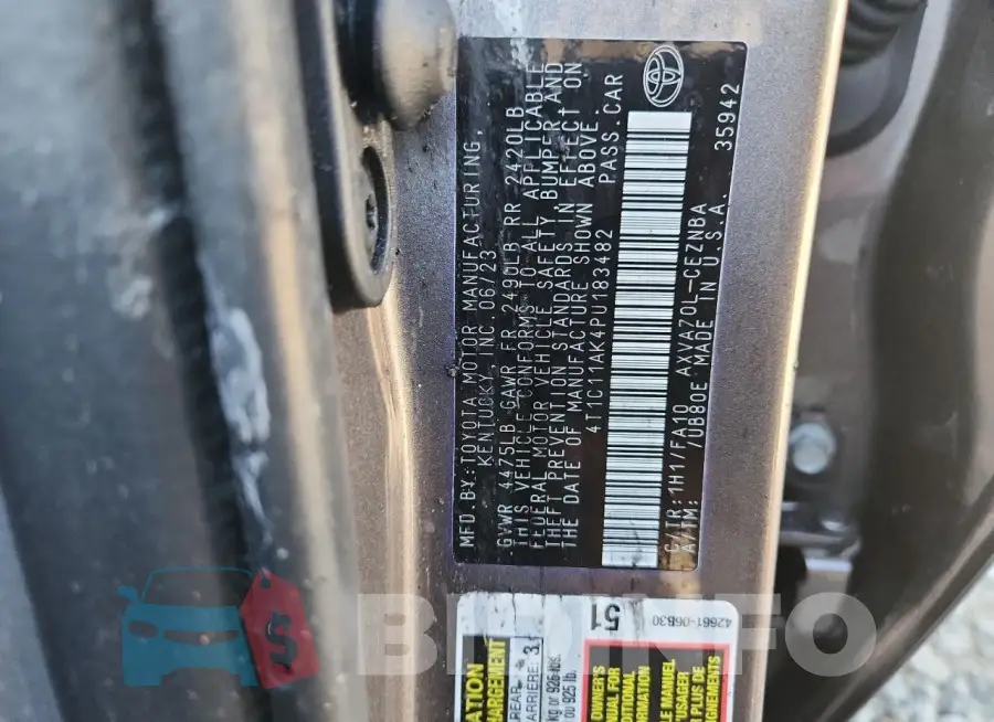 4T1C11AK4PU183482 Photo# 12