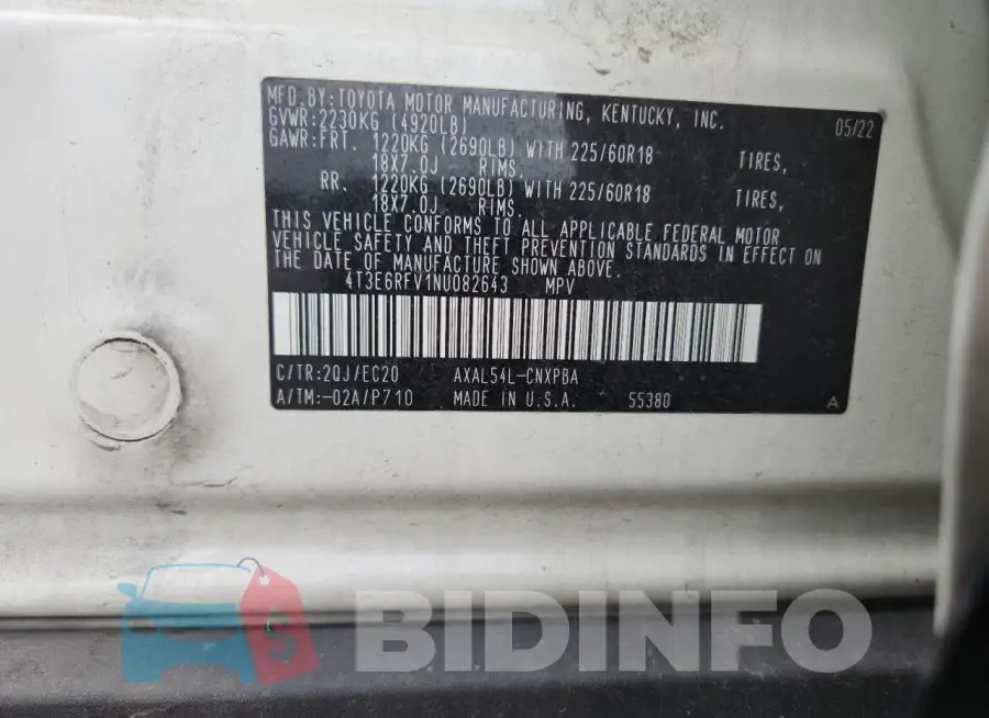 4T3E6RFV1NU082643 Photo# 12