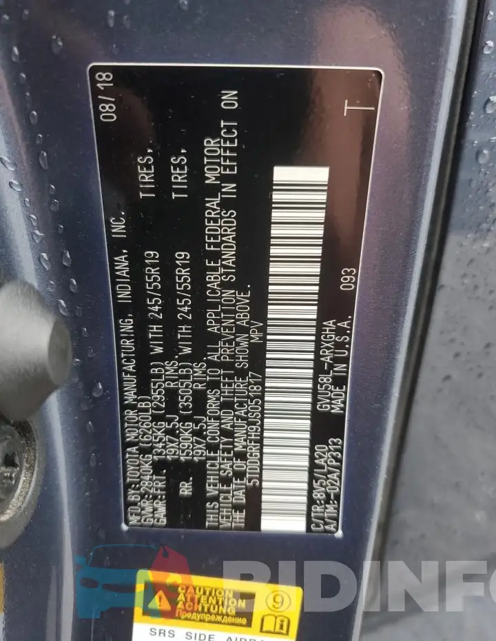 5TDDGRFH9JS051817 Photo# 14