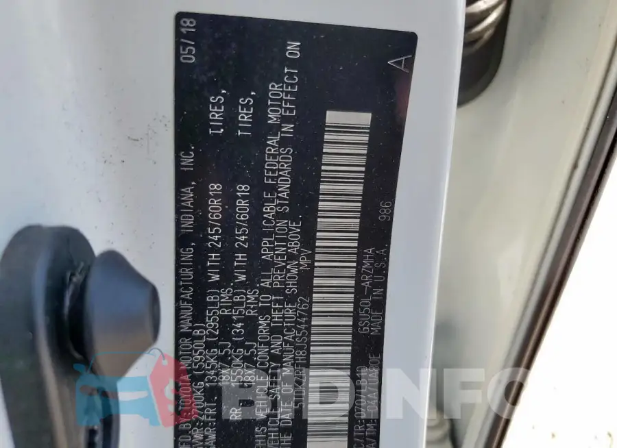 5TDKZRFH8JS544762 Photo# 13