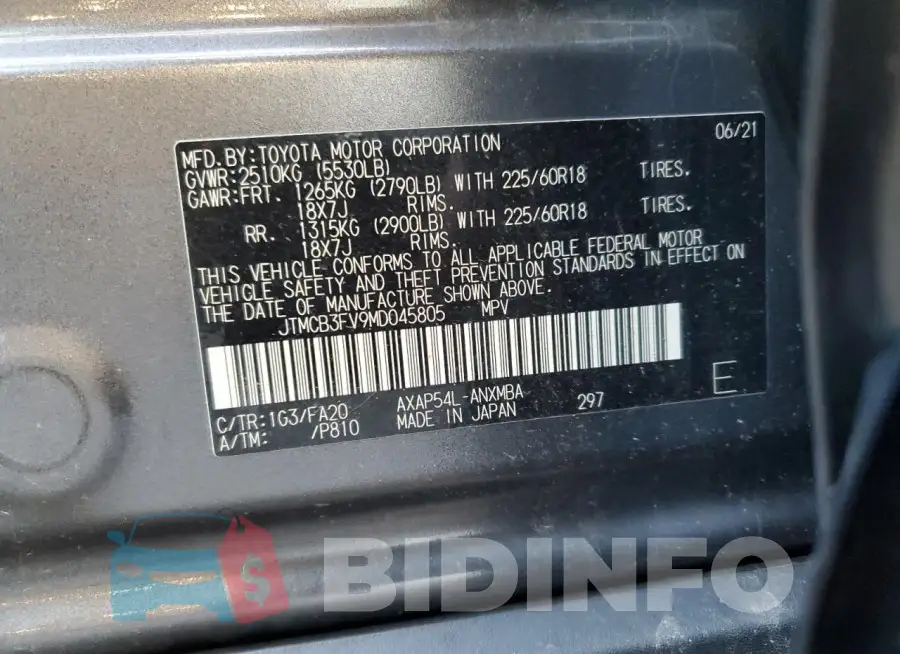 JTMCB3FV9MD045805 Photo# 13