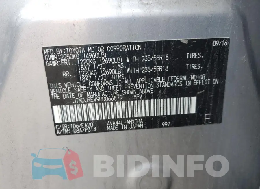 JTMDJREV9HD066879 Photo# 14