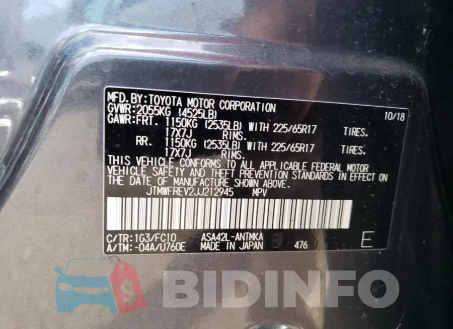 JTMWFREV2JJ212945 Photo# 12