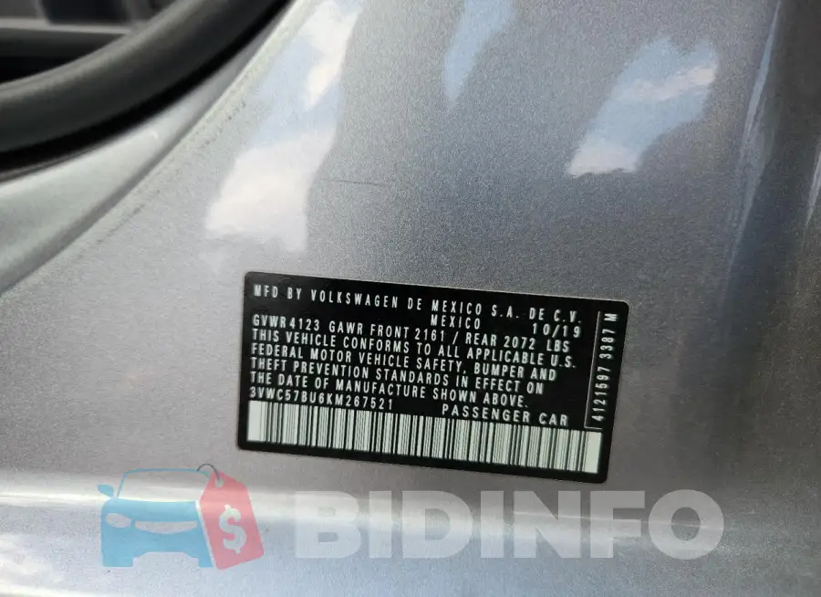 3VWC57BU6KM267521 Photo# 12