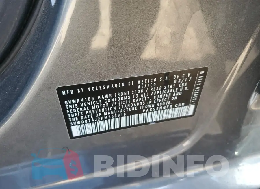 3VWDB7AJ2HM358816 Photo# 12