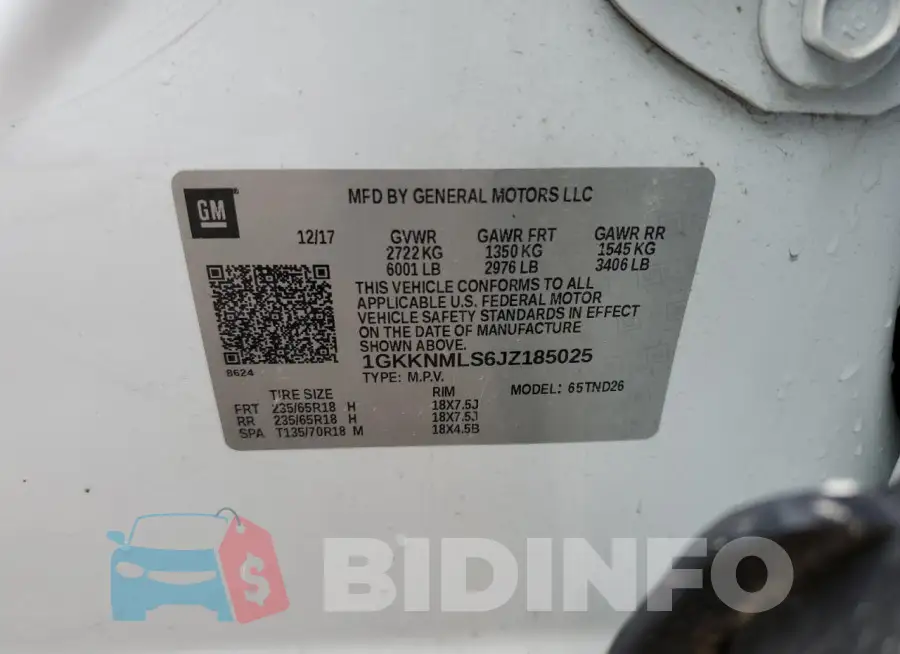 1GKKNMLS6JZ185025 Photo# 13