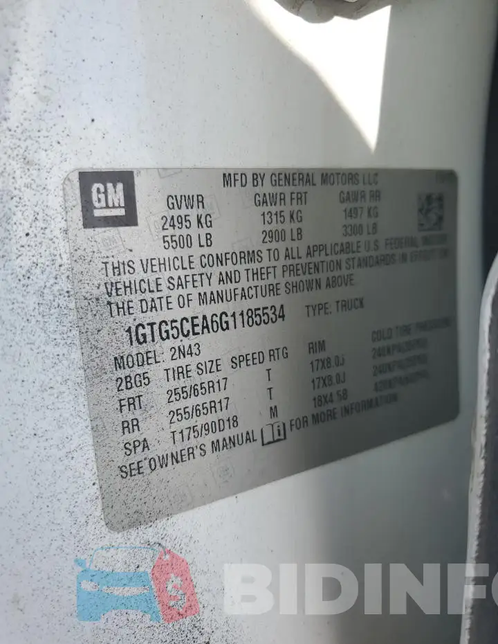1GTG5CEA6G1185534 Photo# 12