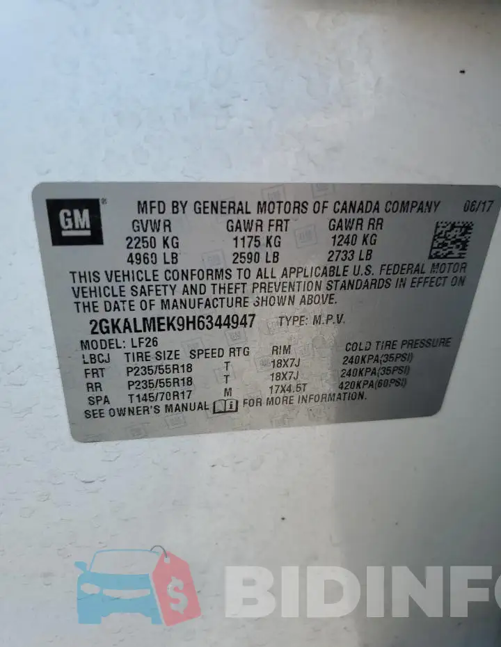 2GKALMEK9H6344947 Photo# 13