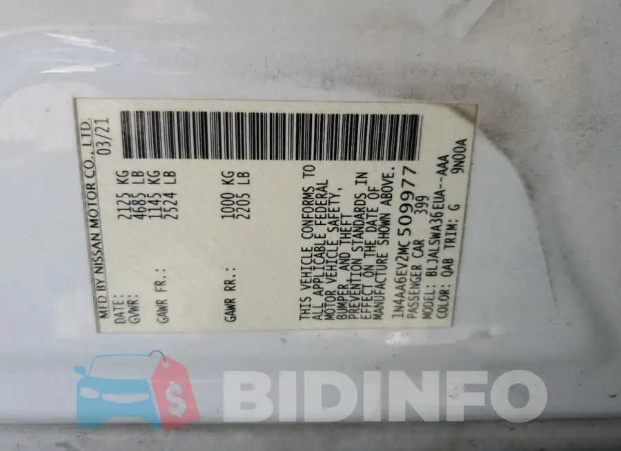 1N4AA6EV2MC509977 Photo# 12