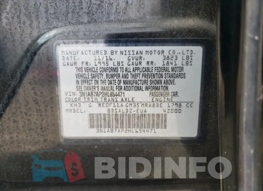 3N1AB7AP2HL654471 Photo# 12