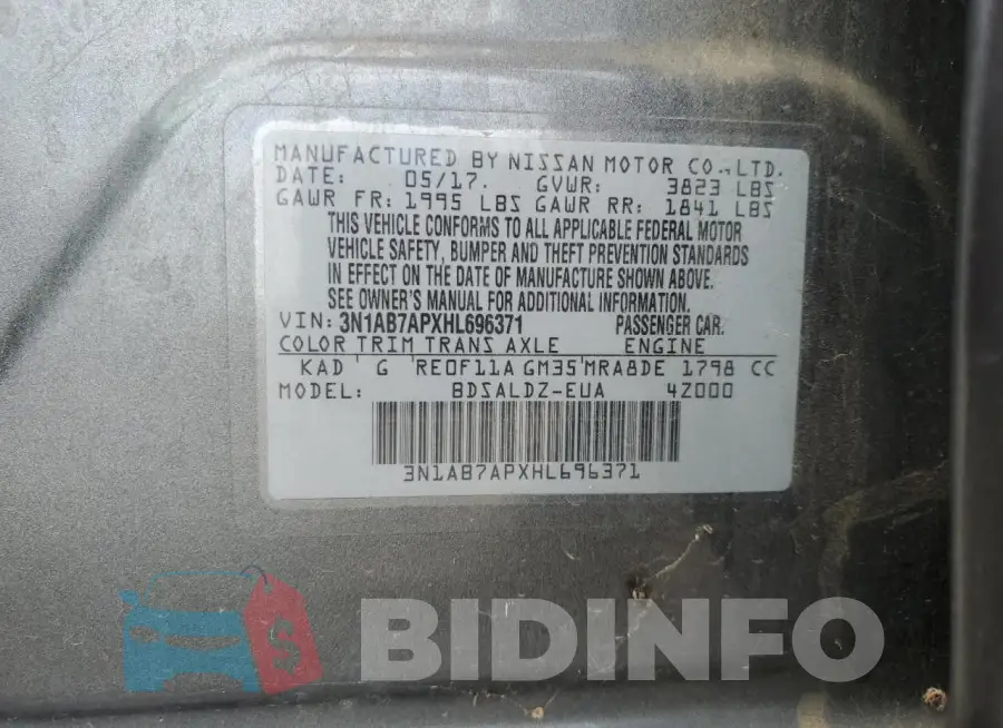 3N1AB7APXHL696371 Photo# 12