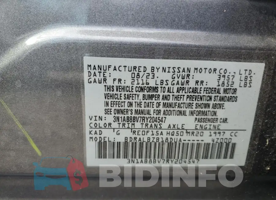 3N1AB8BV7RY204547 Photo# 12