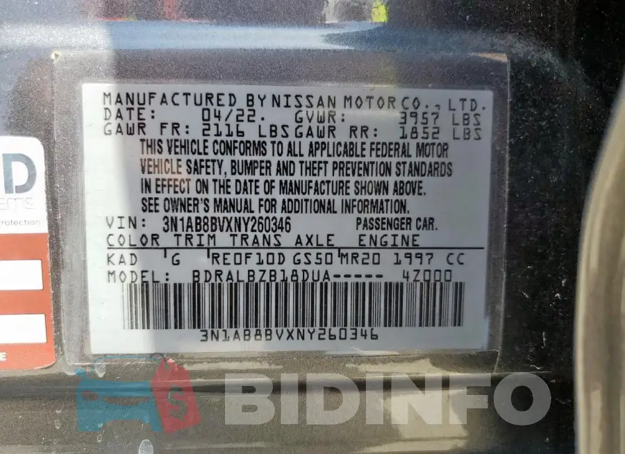 3N1AB8BVXNY260346 Photo# 12