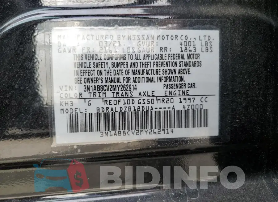 3N1AB8CV2MY262914 Photo# 13