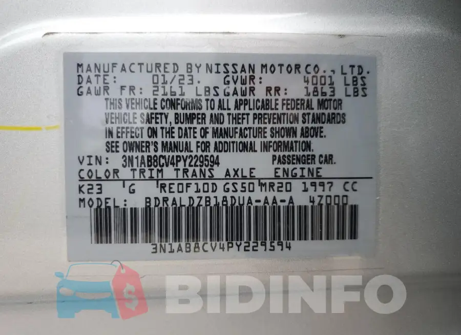 3N1AB8CV4PY229594 Photo# 12