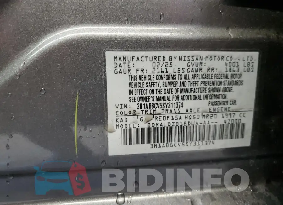 3N1AB8CV5SY311374 Photo# 12