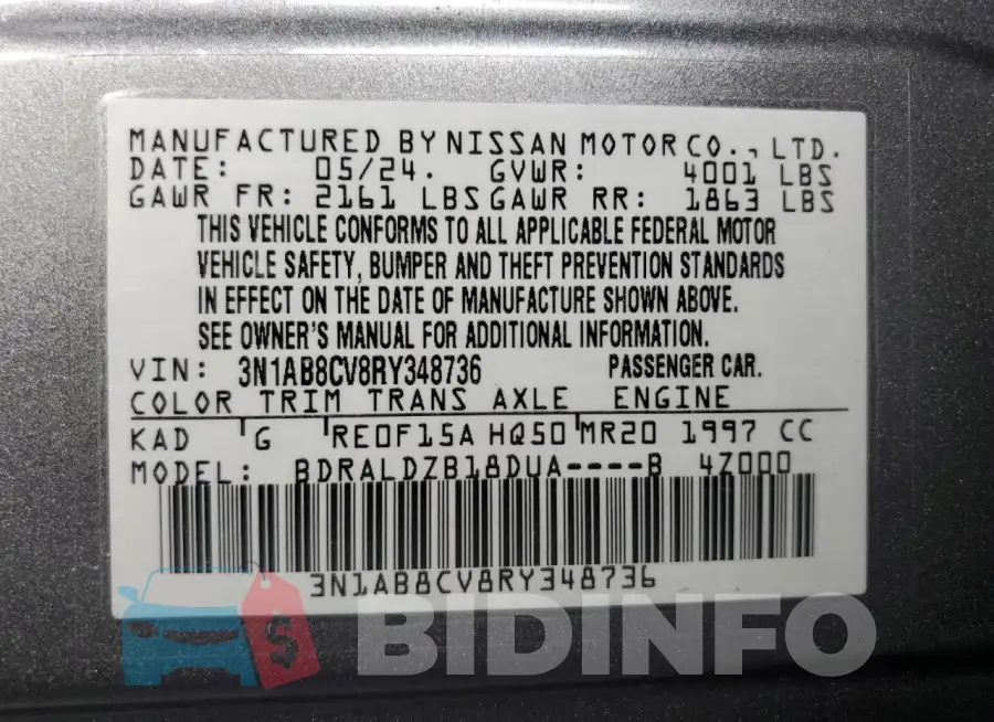 3N1AB8CV8RY348736 Photo# 12