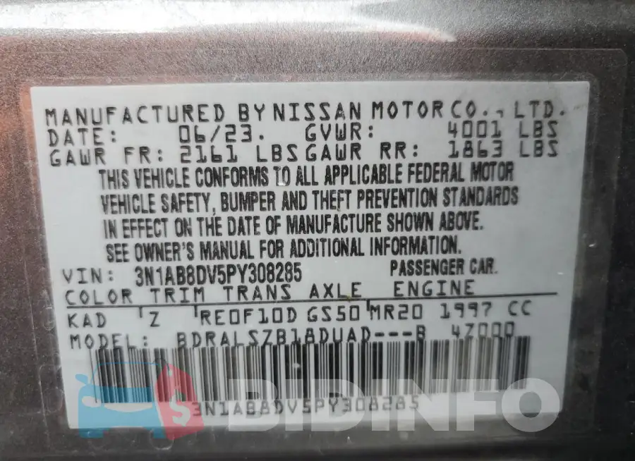 3N1AB8DV5PY308285 Photo# 13