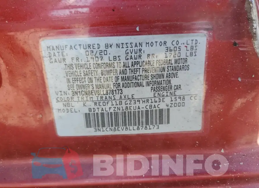 3N1CN8EV8LL878173 Photo# 12