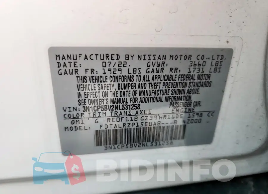 3N1CP5BV2NL531258 Photo# 12