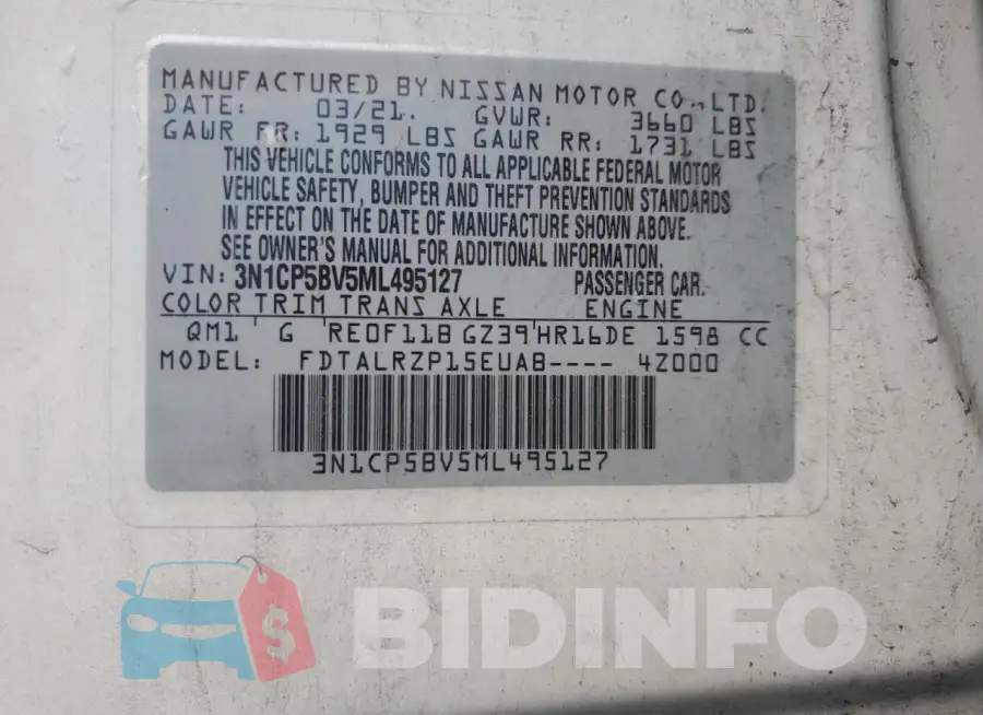 3N1CP5BV5ML495127 Photo# 13
