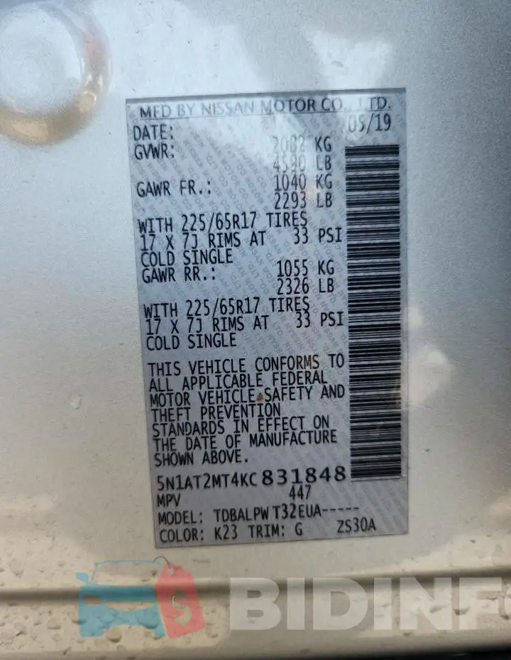 5N1AT2MT4KC831848 Photo# 14