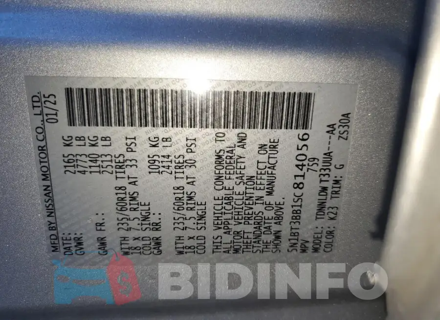 5N1BT3BB1SC814056 Photo# 13
