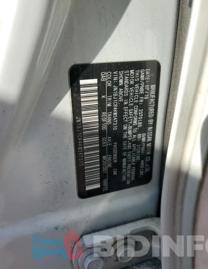 JN1BJ1CR4KW347310 Photo# 13