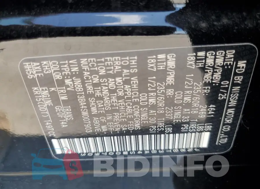 JN8BT3BA4SW007903 Photo# 14