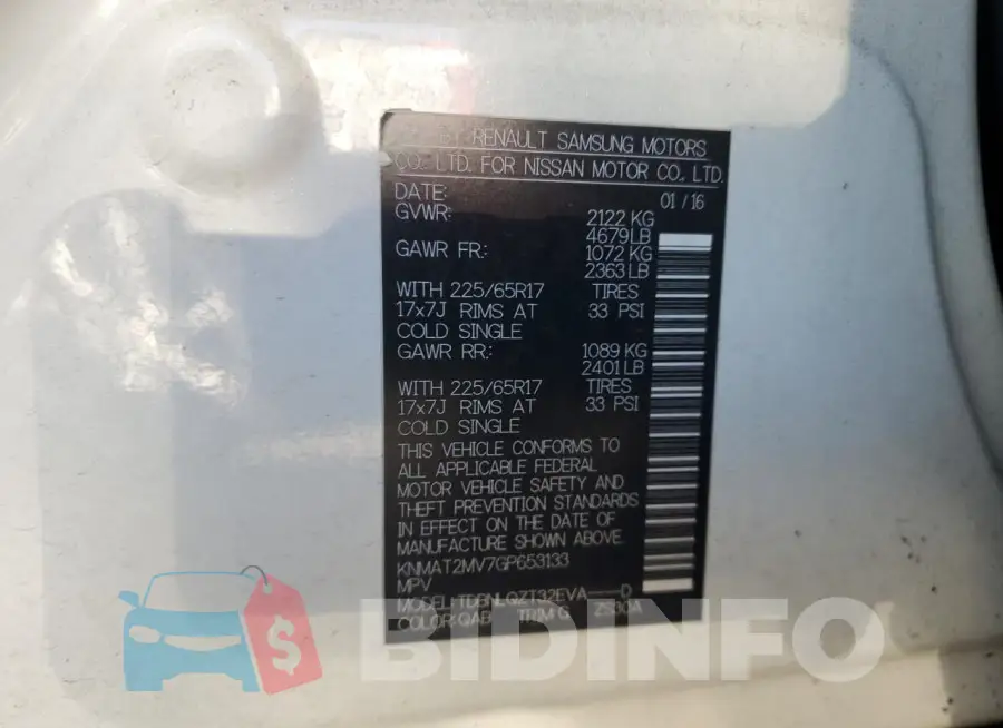 KNMAT2MV7GP653133 Photo# 13