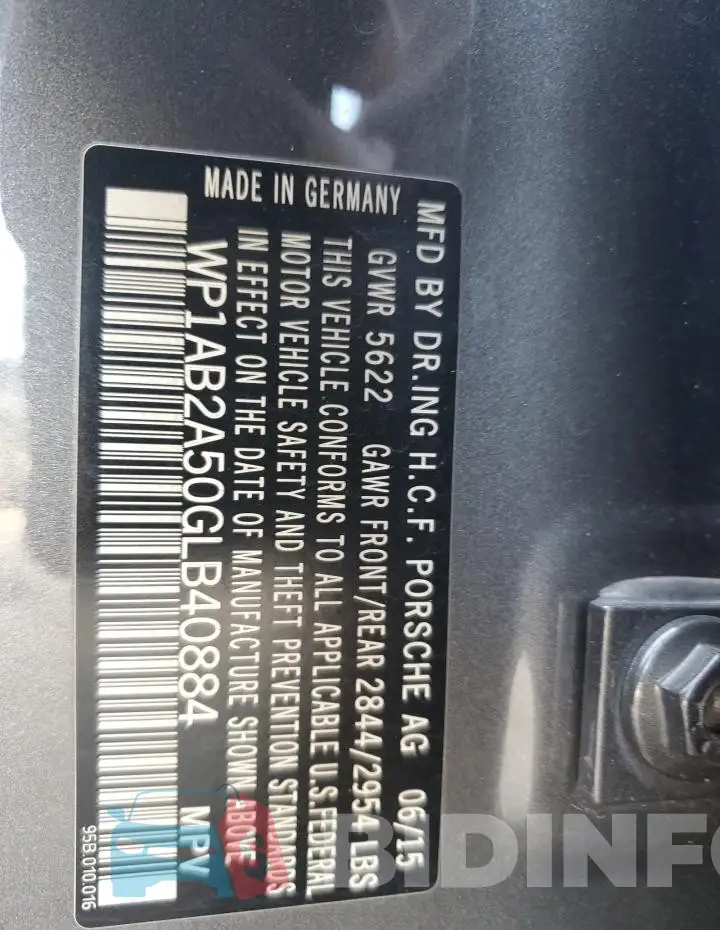 WP1AB2A50GLB40884 Photo# 13