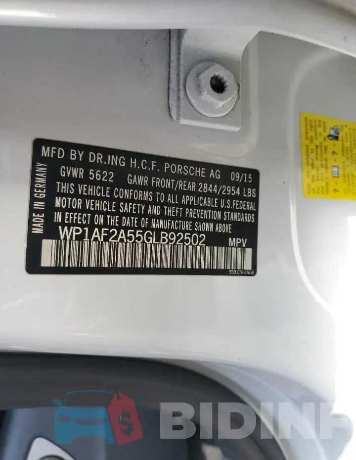 WP1AF2A55GLB92502 Photo# 13