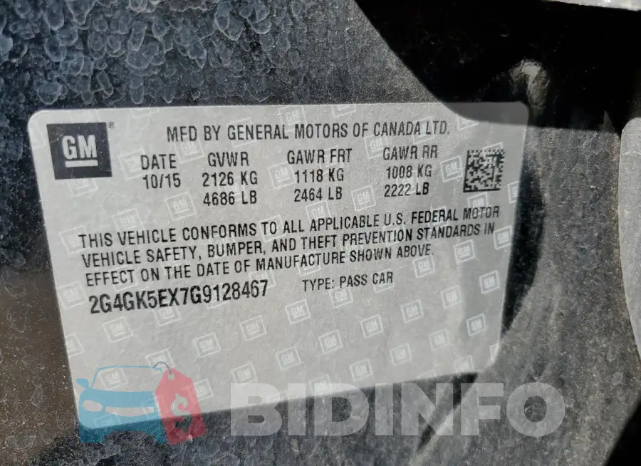 2G4GK5EX7G9128467 Photo# 12
