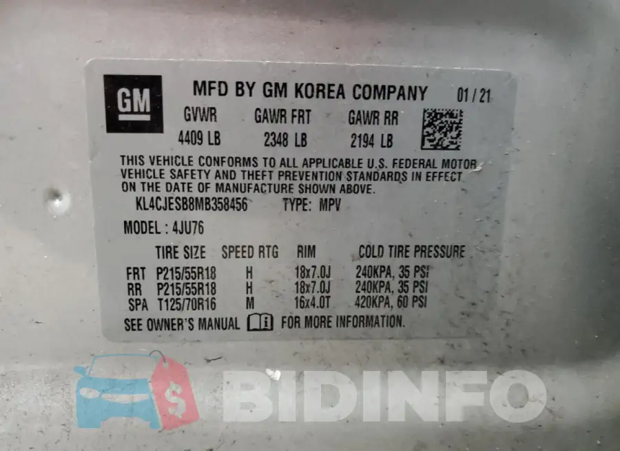 KL4CJESB8MB358456 Photo# 13