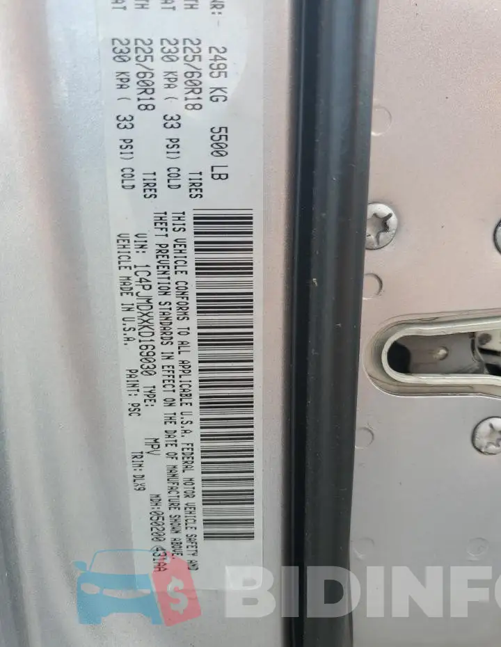 1C4PJMDXXKD169030 Photo# 12