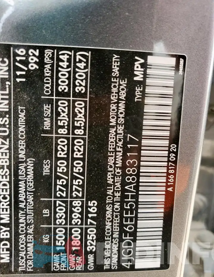 4JGDF6EE5HA883117 Photo# 13