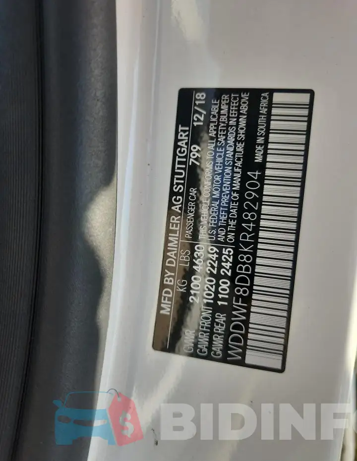 WDDWF8DB8KR482904 Photo# 13