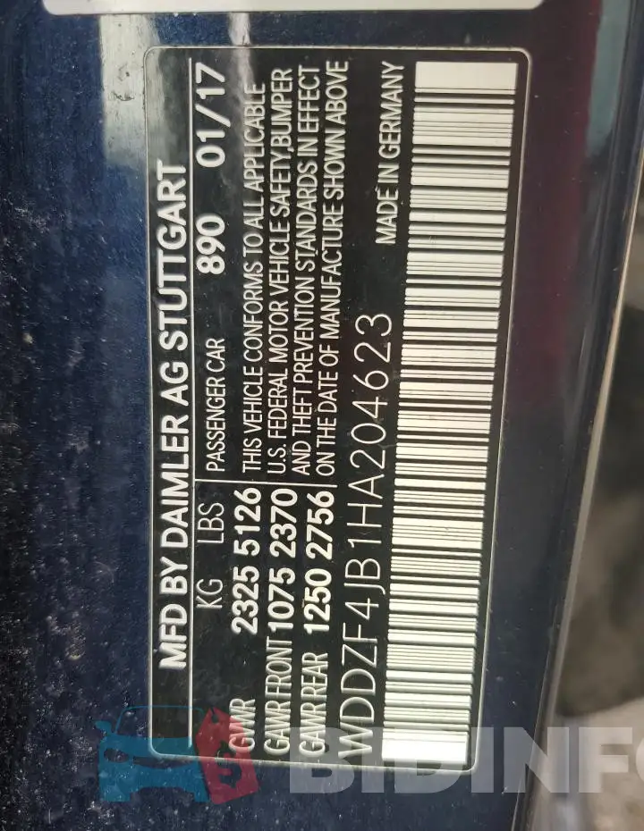 WDDZF4JB1HA204623 Photo# 12