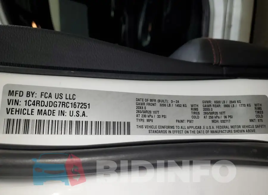 1C4RDJDG7RC167251 Photo# 13