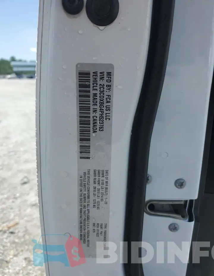 2C3CDXBG4PH523763 Photo# 12