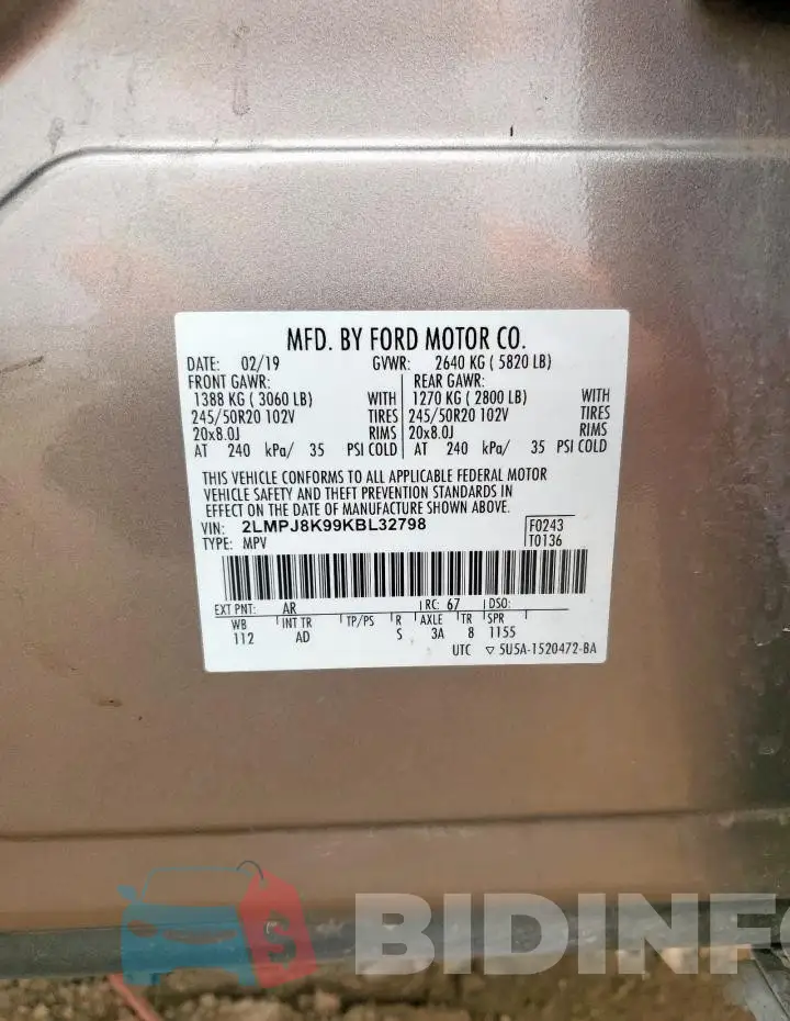 2LMPJ8K99KBL32798 Photo# 13