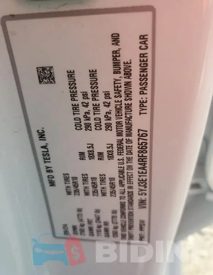 5YJ3E1EA4RF865767 Photo# 12