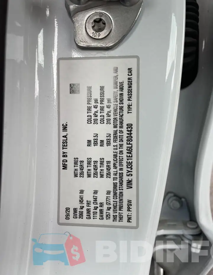 5YJ3E1EA6LF804430 Photo# 10