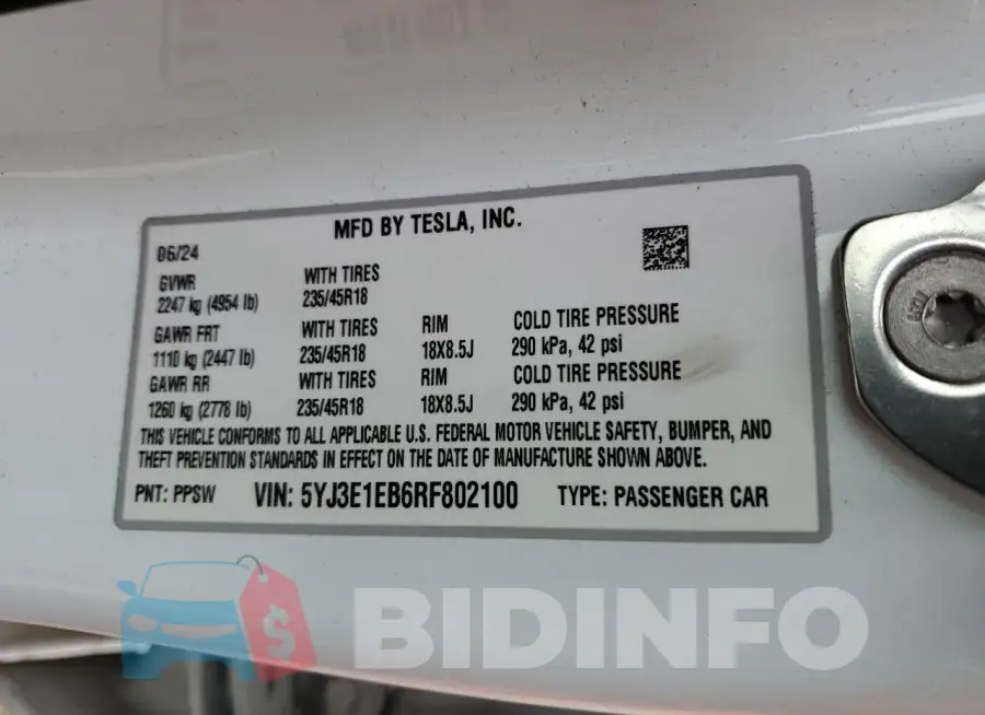 5YJ3E1EB6RF802100 Photo# 12