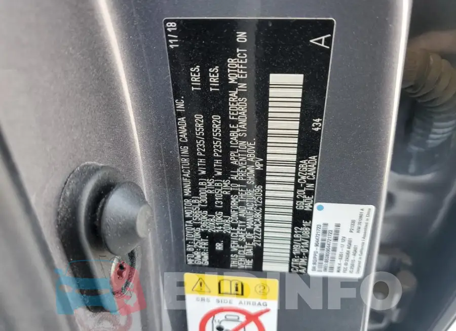 2T2ZZMCA8KC125096 Photo# 12