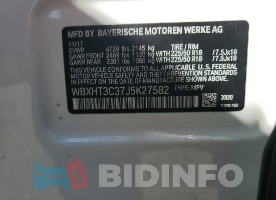 WBXHT3C37J5K27582 Photo# 12