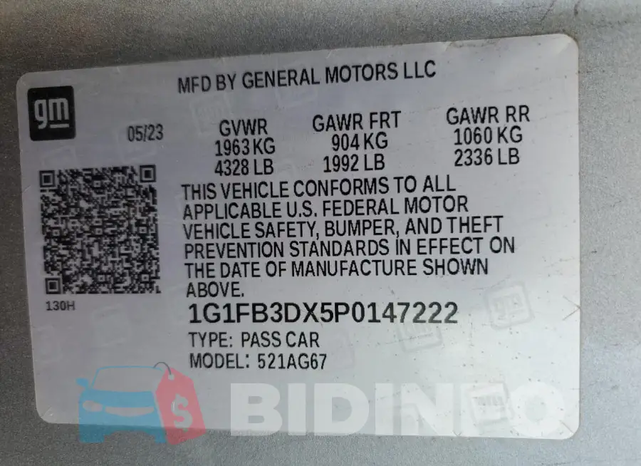 1G1FB3DX5P0147222 Photo# 12
